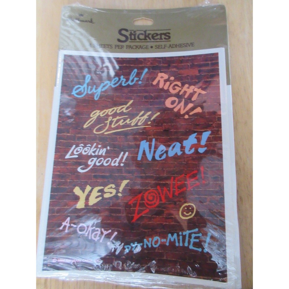 Hallmark Stickers Vintage 1984 Sealed Pack of 4 sheets